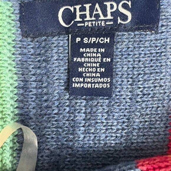 Ralph Lauren Chaps Pullover Sweater Stripe Serape Southwestern Linen Blend PS - Picture 3 of 7